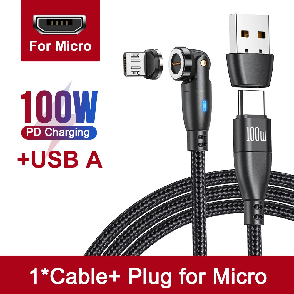 AUFU 100W Magnetic USB Type C Cable 5A Fast Charging