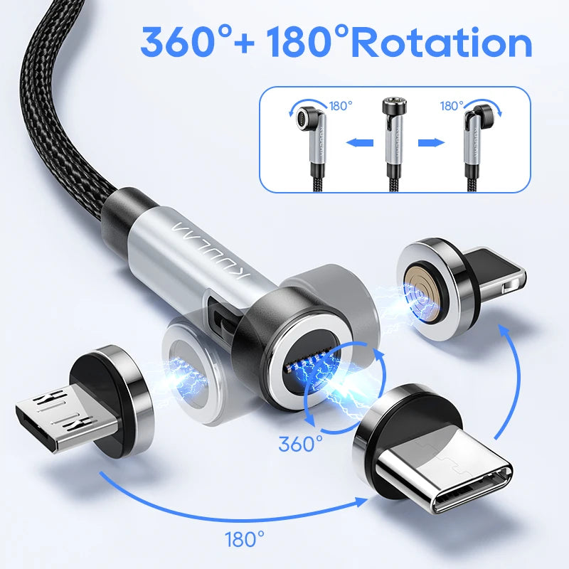 6-in-1 Magnetic Cable 27W – 540° Rotation & Fast Charging