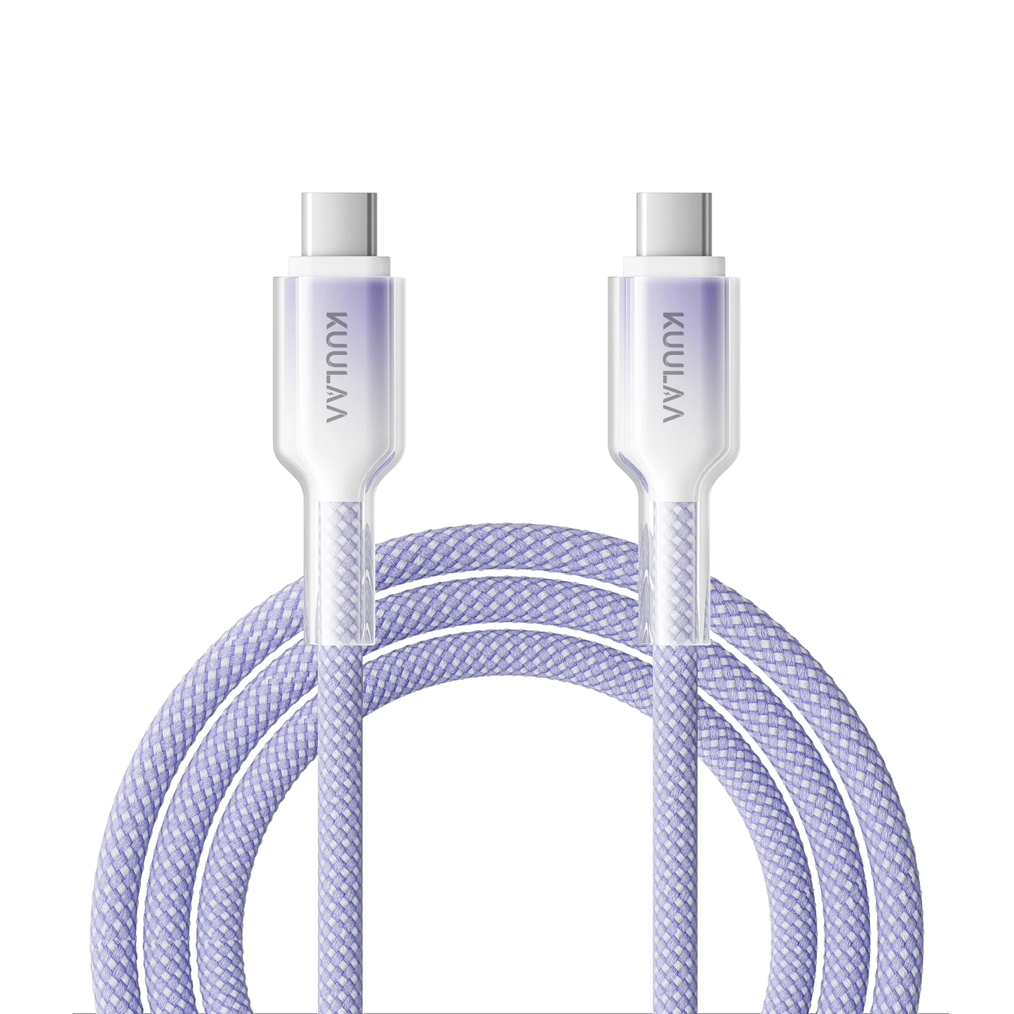 60W USB-C to USB-C Cable – Gradient Transparent Braided Design