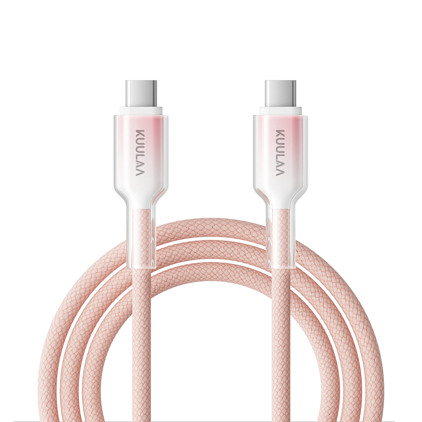 60W USB-C to USB-C Cable – Gradient Transparent Braided Design