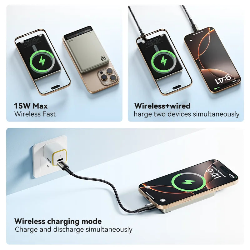 10000mAh Power Bank Magnetic Wireless 20W Fast Charging