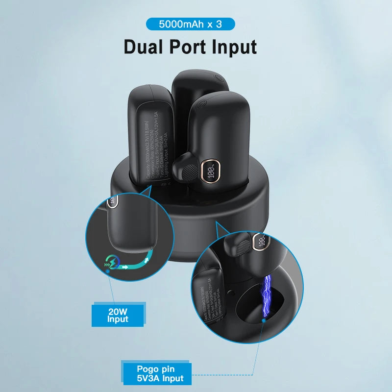 Pocket Power Bank Set 5000mAh 3Pcs