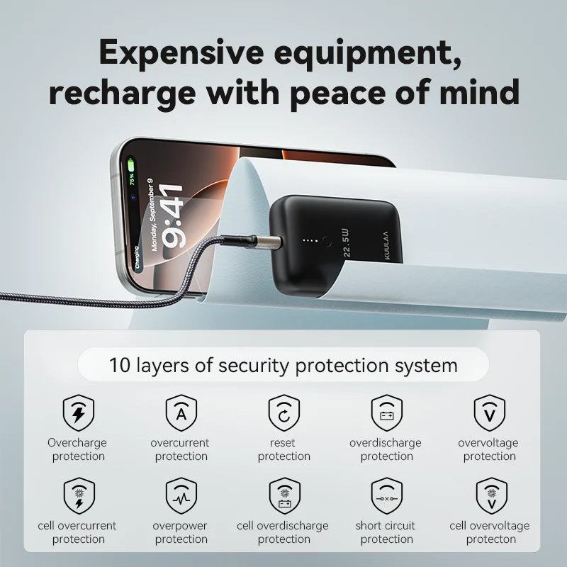 J08 10000mAh Power Bank 22.5W PD Fast Charging