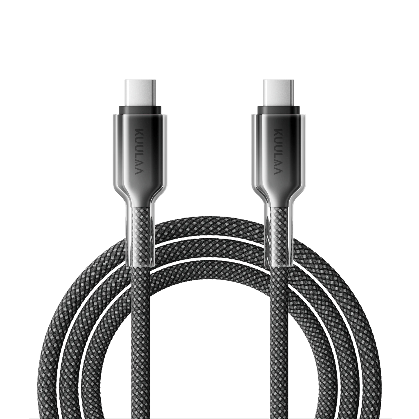 60W USB-C to USB-C Cable – Gradient Transparent Braided Design