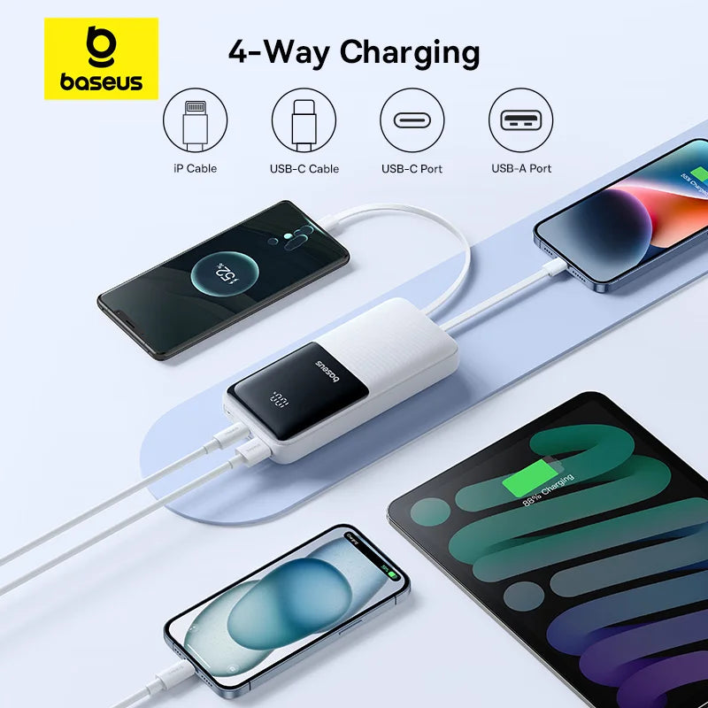 Baseus Lipow 20000mAh Power Bank with Built-in Cables