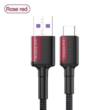 KULLAVI cable with rose red connectors on a white background