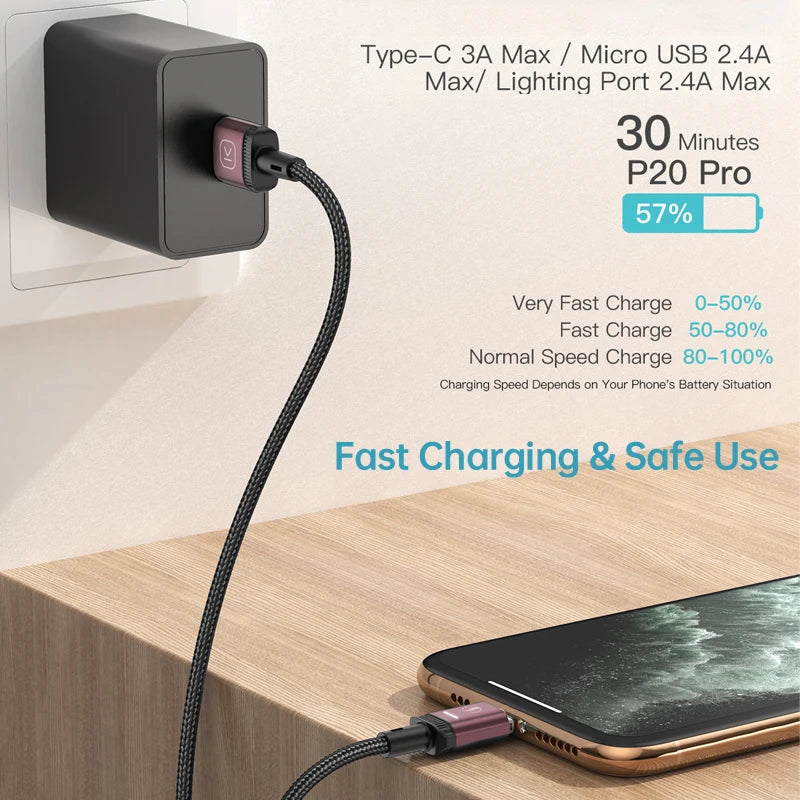 3A Magnetic Charging Cable 3 in 1 Kuulaa