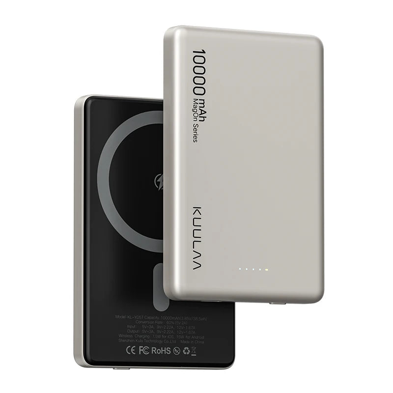 KUULAA power bank with wireless charging pad on a white background