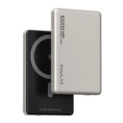 KUULAA power bank with wireless charging pad on a white background
