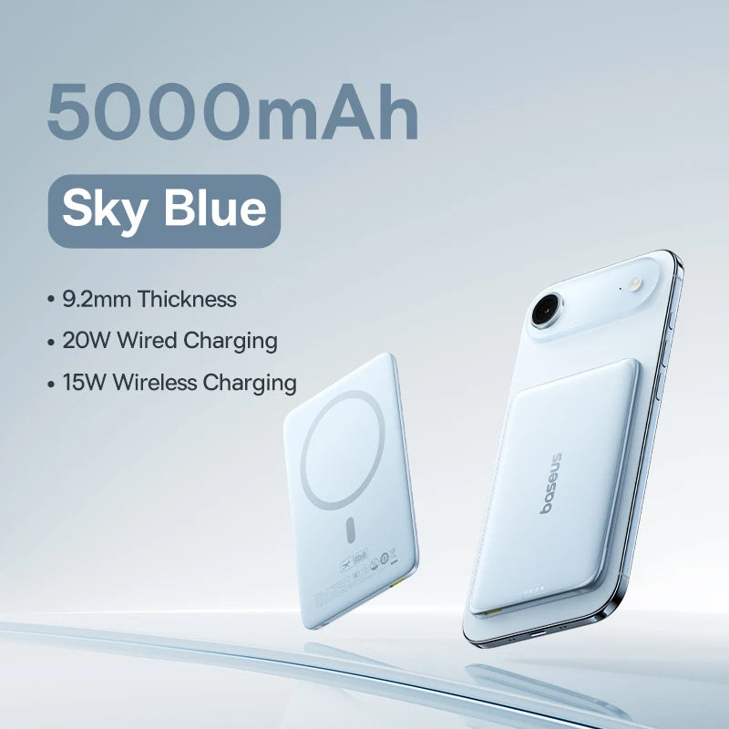 Phone case with specifications on a light blue background