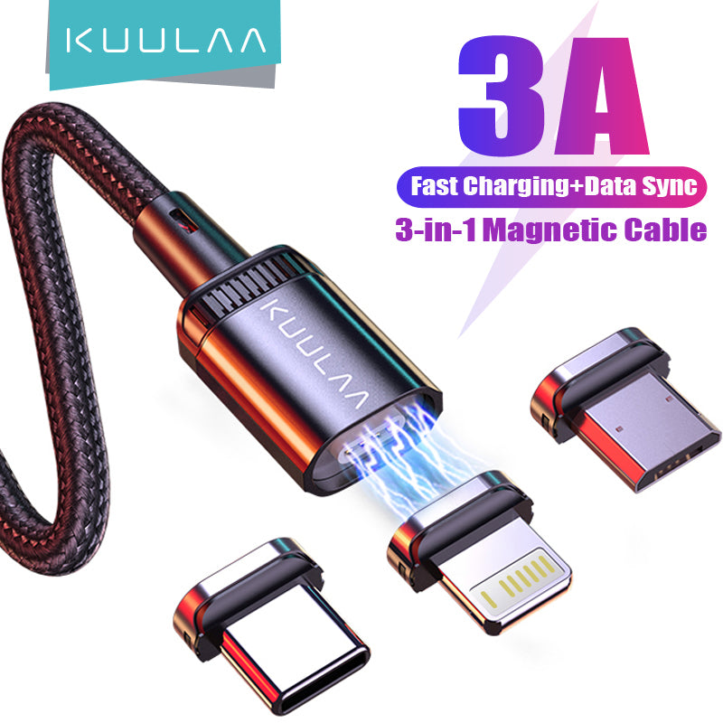 3A Magnetic Charging Cable 3 in 1 Kuulaa