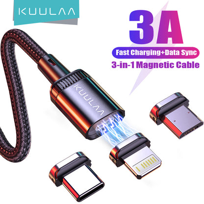 3A Magnetic Charging Cable 3 in 1 Kuulaa