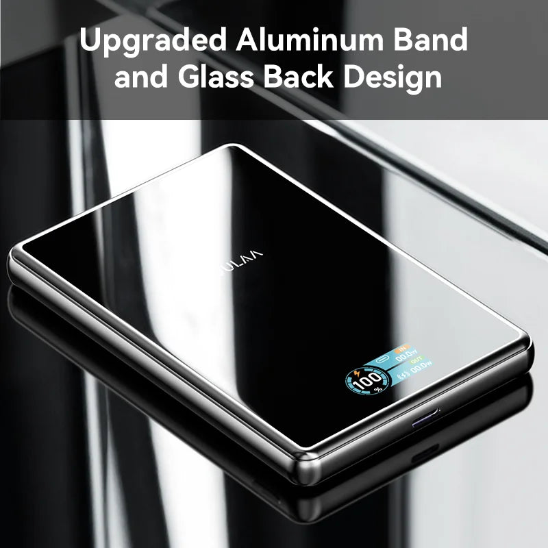 Smartphone with glass back and aluminum band on a reflective surface