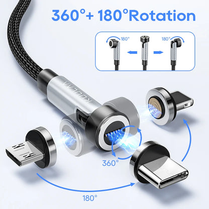 6-in-1 Magnetic Cable 27W – 540° Rotation & Fast Charging