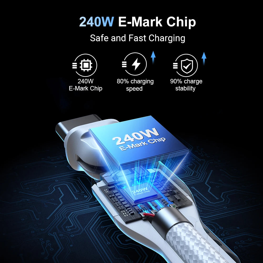 AUFU USB-C to USB-C 240W Fast Charging Cable 180°