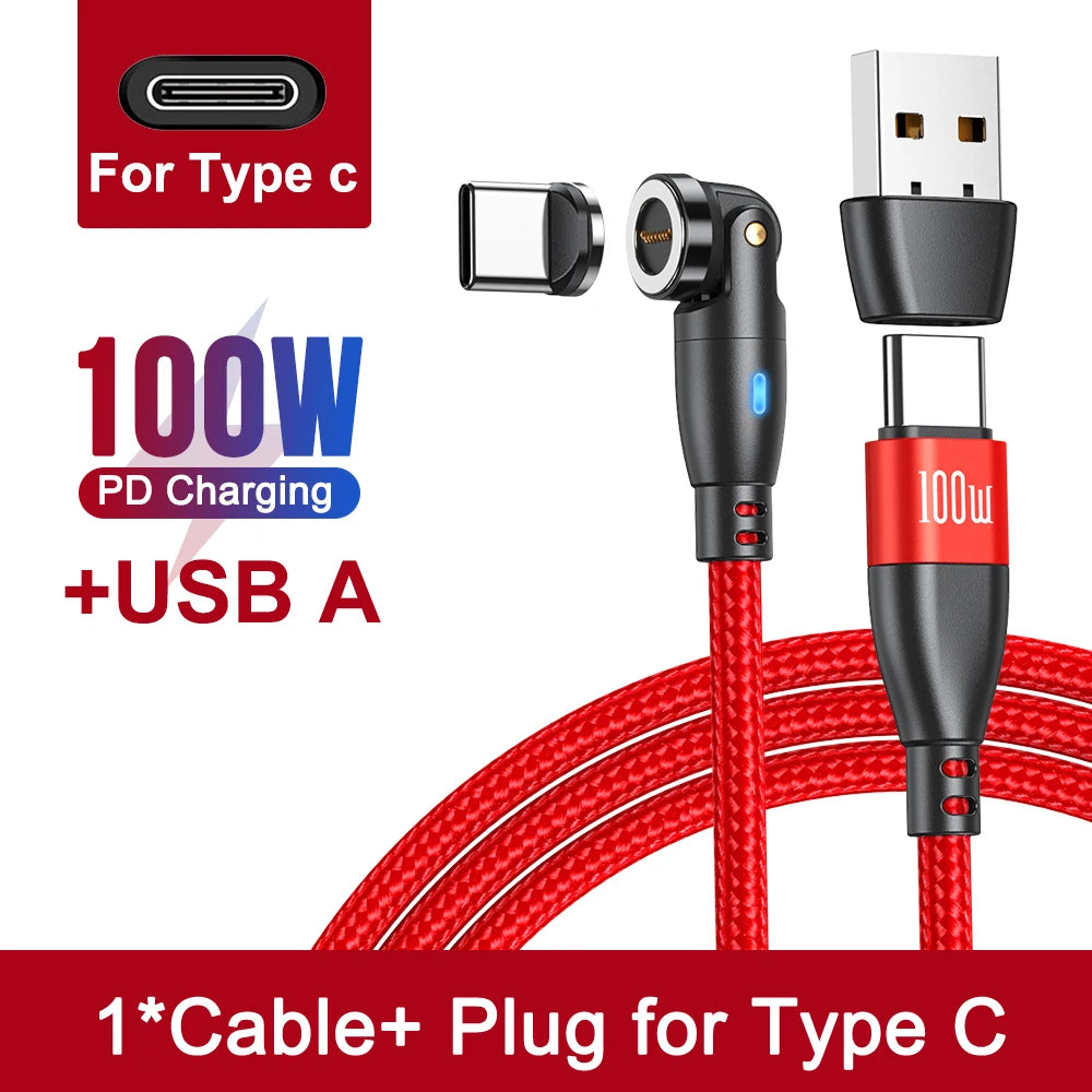 AUFU 100W Magnetic USB Type C Cable 5A Fast Charging