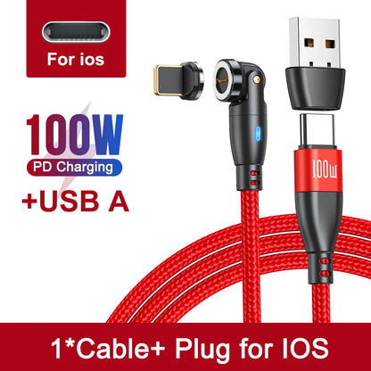 AUFU 100W Magnetic USB Type C Cable 5A Fast Charging