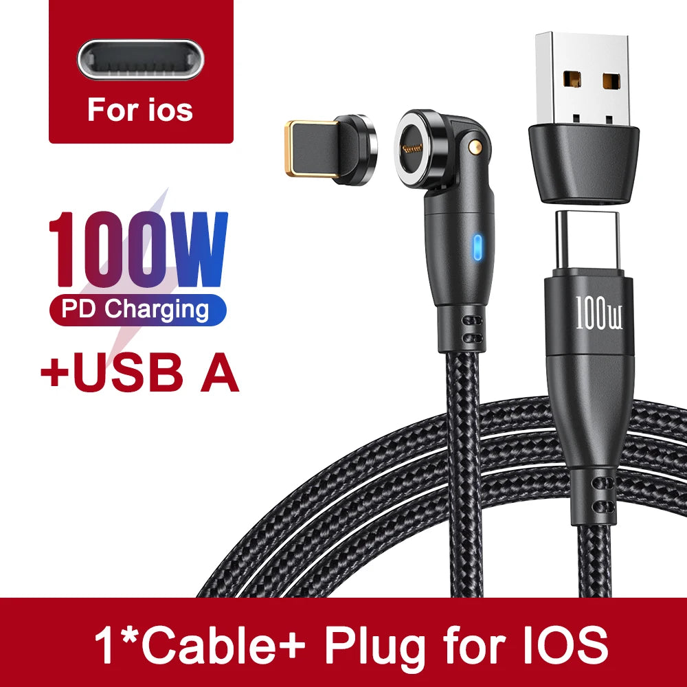 AUFU 100W Magnetic USB Type C Cable 5A Fast Charging