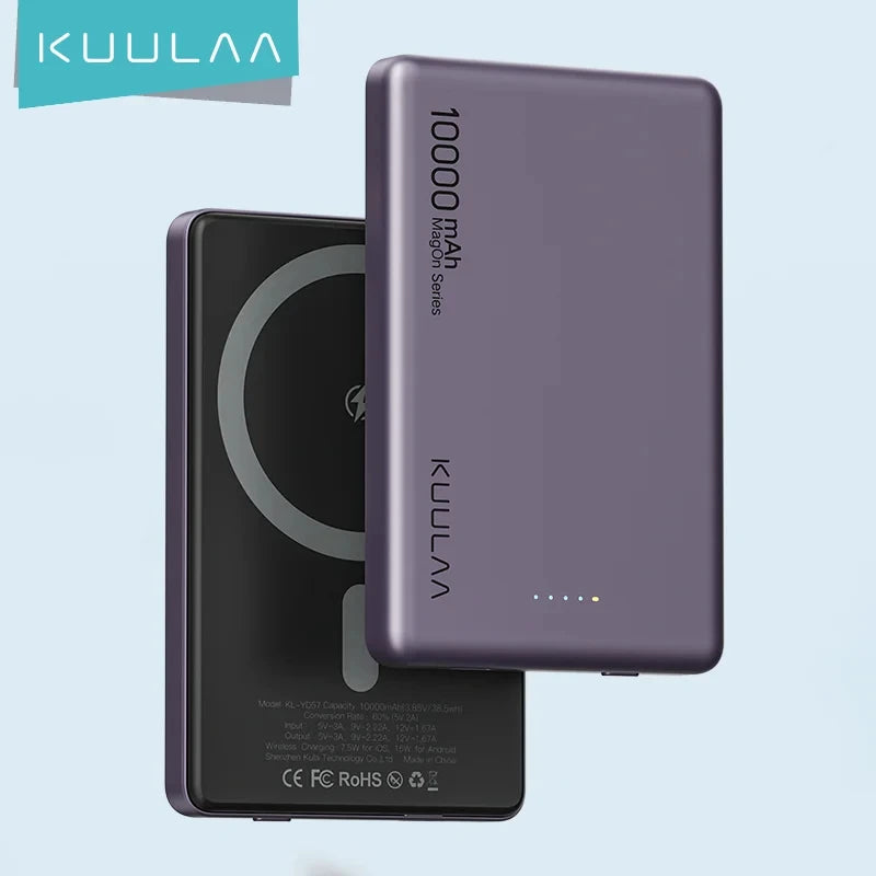 Two power banks with 'KUULAA' branding on a light blue background