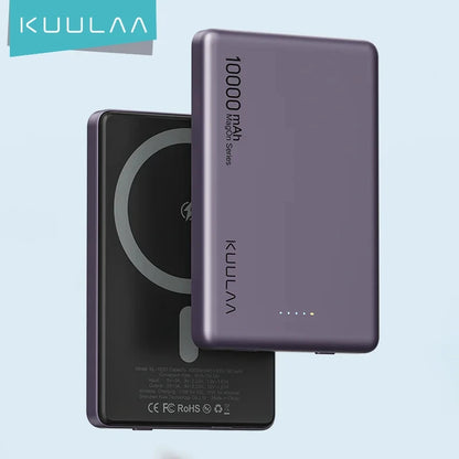 Two power banks with 'KUULAA' branding on a light blue background