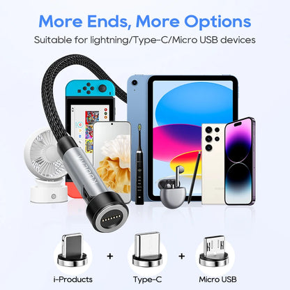 6-in-1 Magnetic Cable 27W – 540° Rotation & Fast Charging