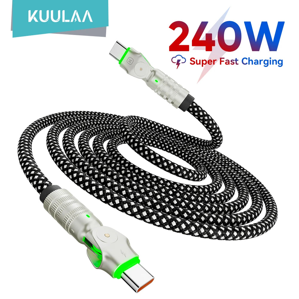 Kuulaa USB-C to USB-C 240W PD Cable 180° Rotation
