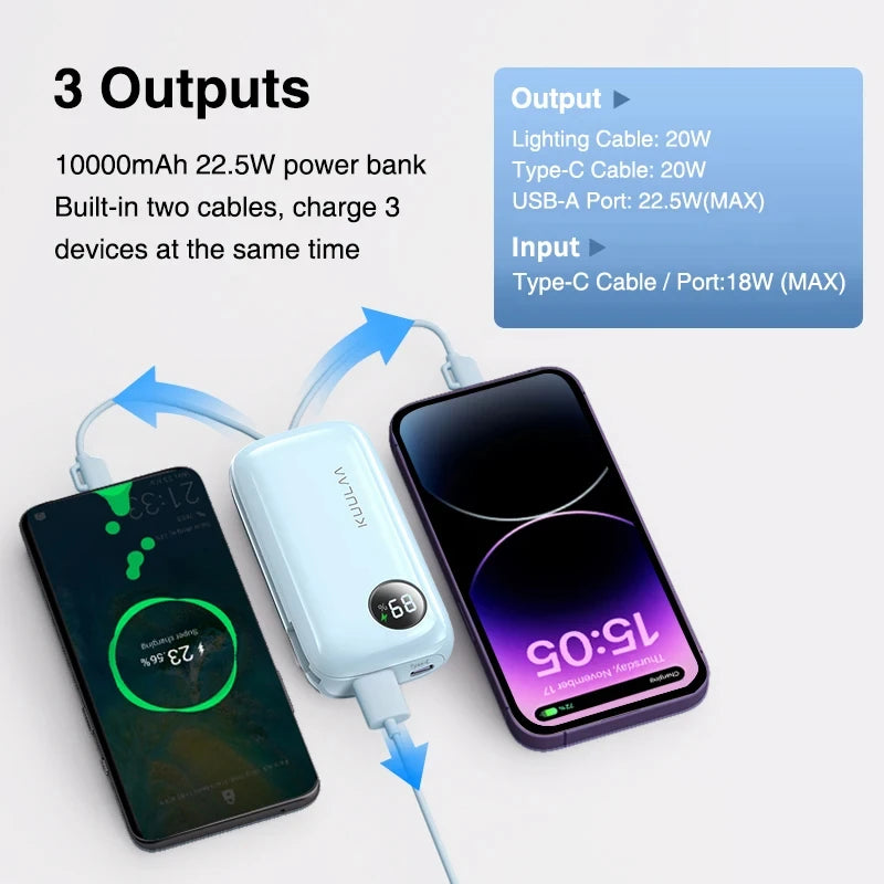 Kuulaa 10000mAh All-in-One PD 22.5W Power Bank