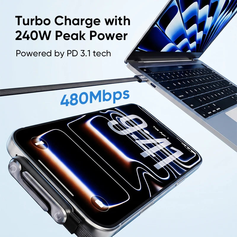 Kuulaa 2-in-1 USB-C Fast Charging Cable with Phone Stand