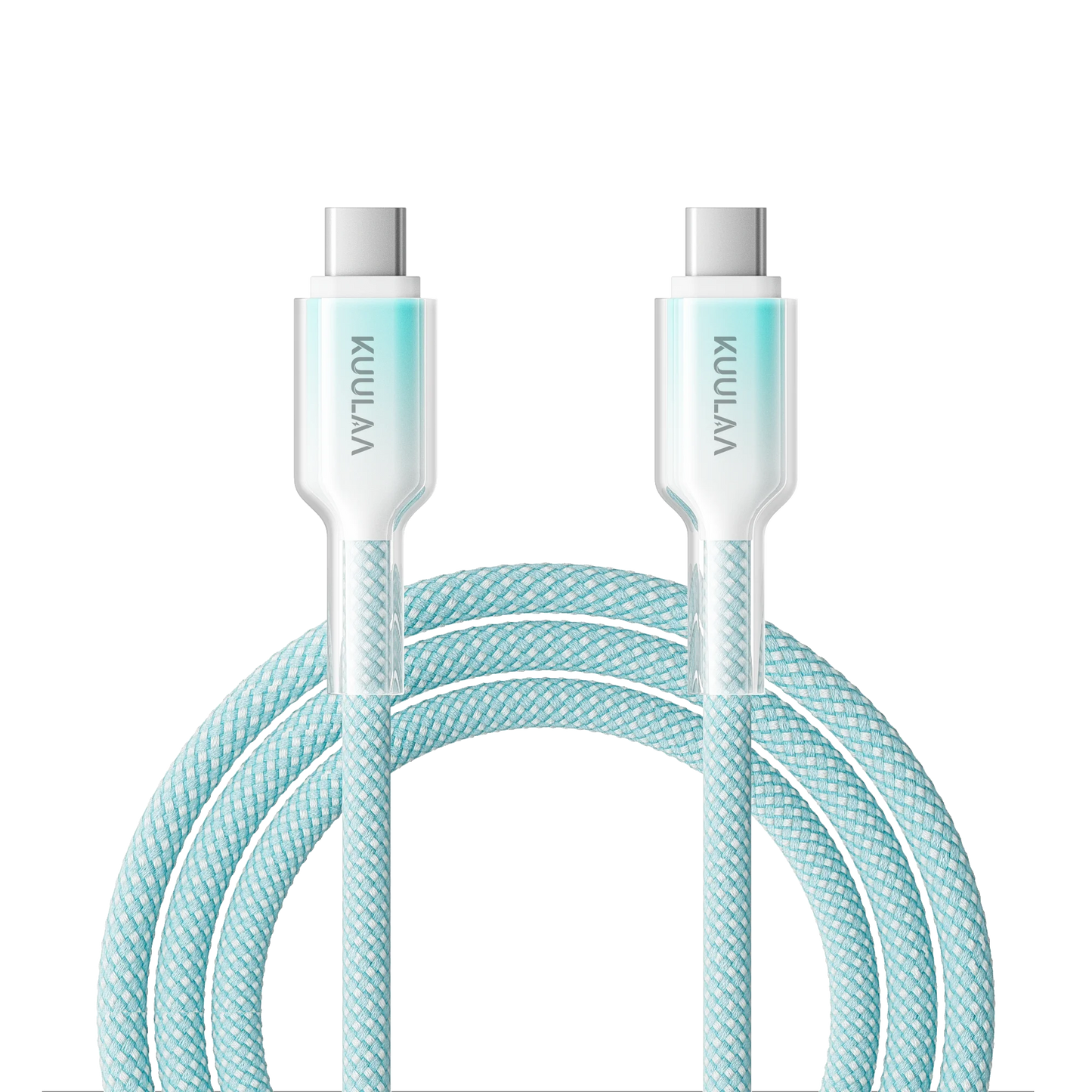 60W USB-C to USB-C Cable – Gradient Transparent Braided Design