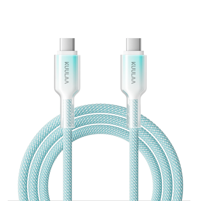 60W USB-C to USB-C Cable – Gradient Transparent Braided Design