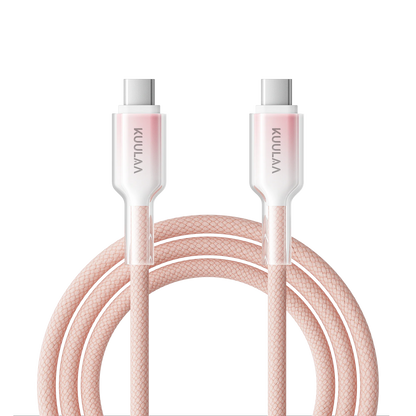 60W USB-C to USB-C Cable – Gradient Transparent Braided Design