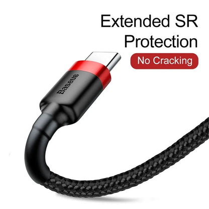 Black and red audio cable with 'Extended SR Protection' text on a white background