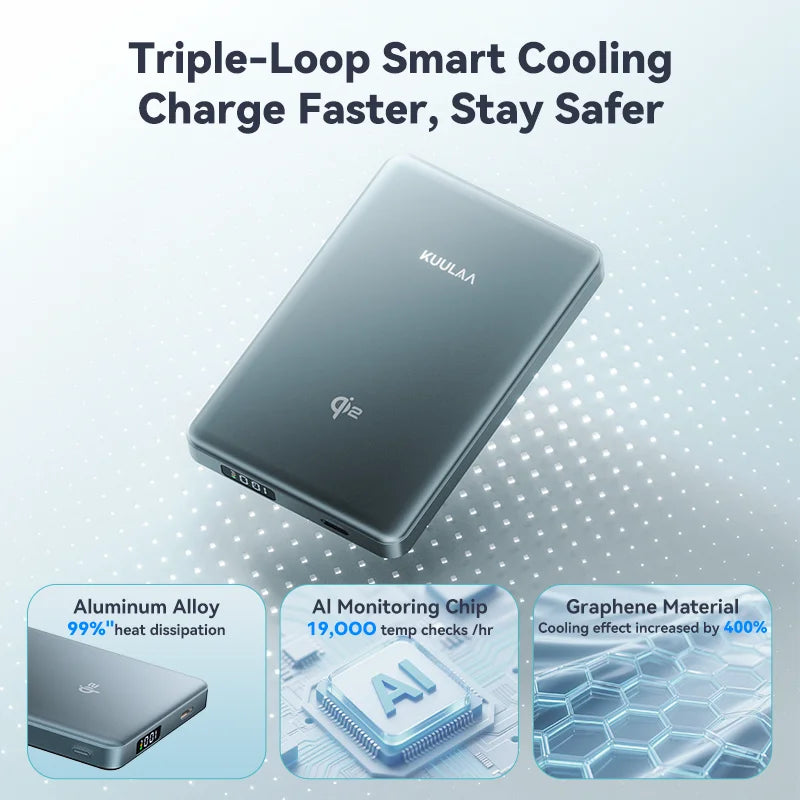 Qi2 Magnetic Power Bank 10000mAh 15W Wireless Charging