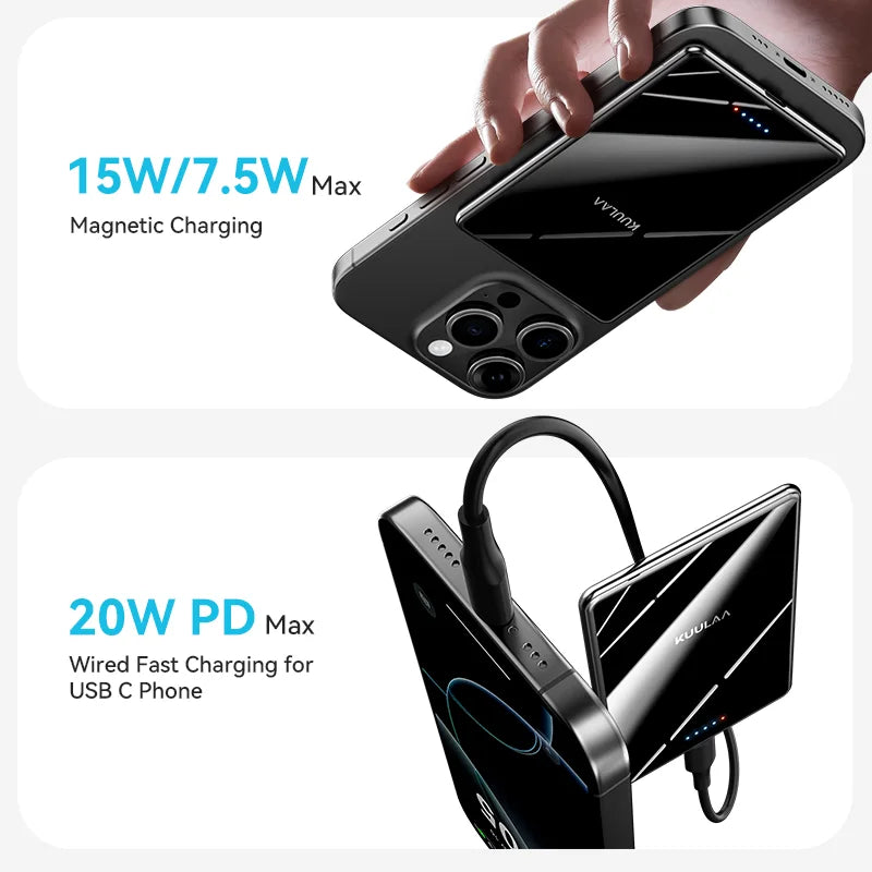 Magnetic Power Bank 5000mAh Wireless Portable Charger 20W