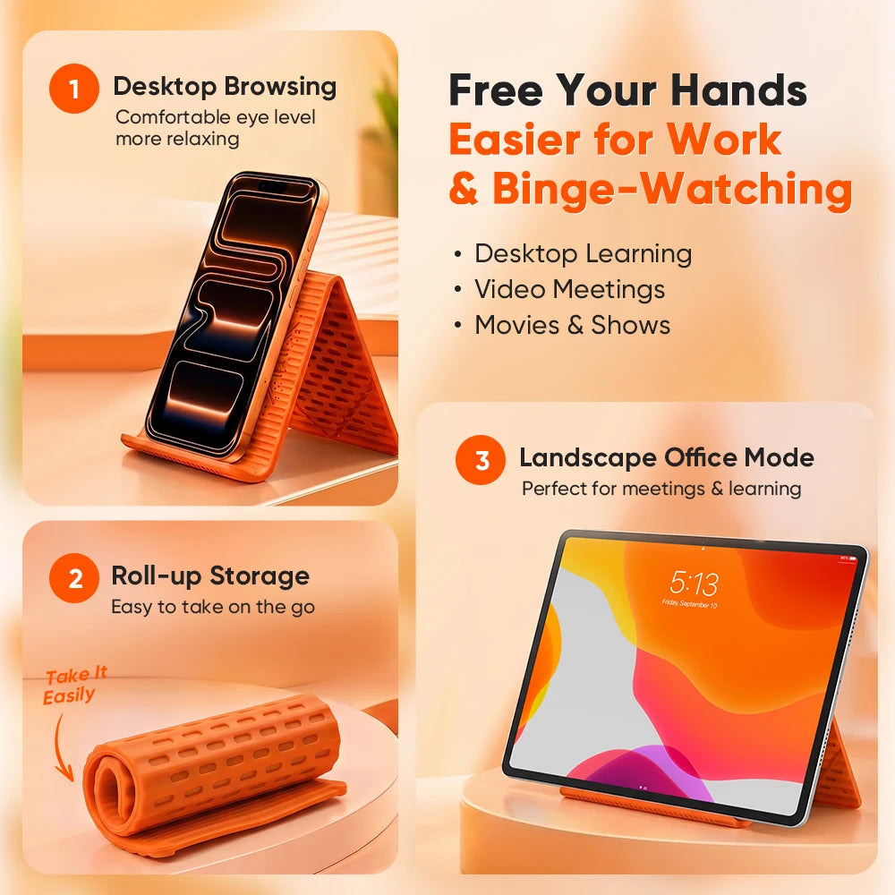 Kuulaa Rollable Silicone Phone & Tablet Stand