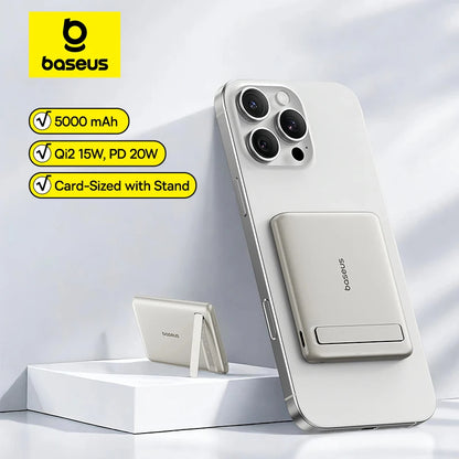 Baseus Qi2 Magnetic Power Bank 5000mAh Kickstand PD 20W