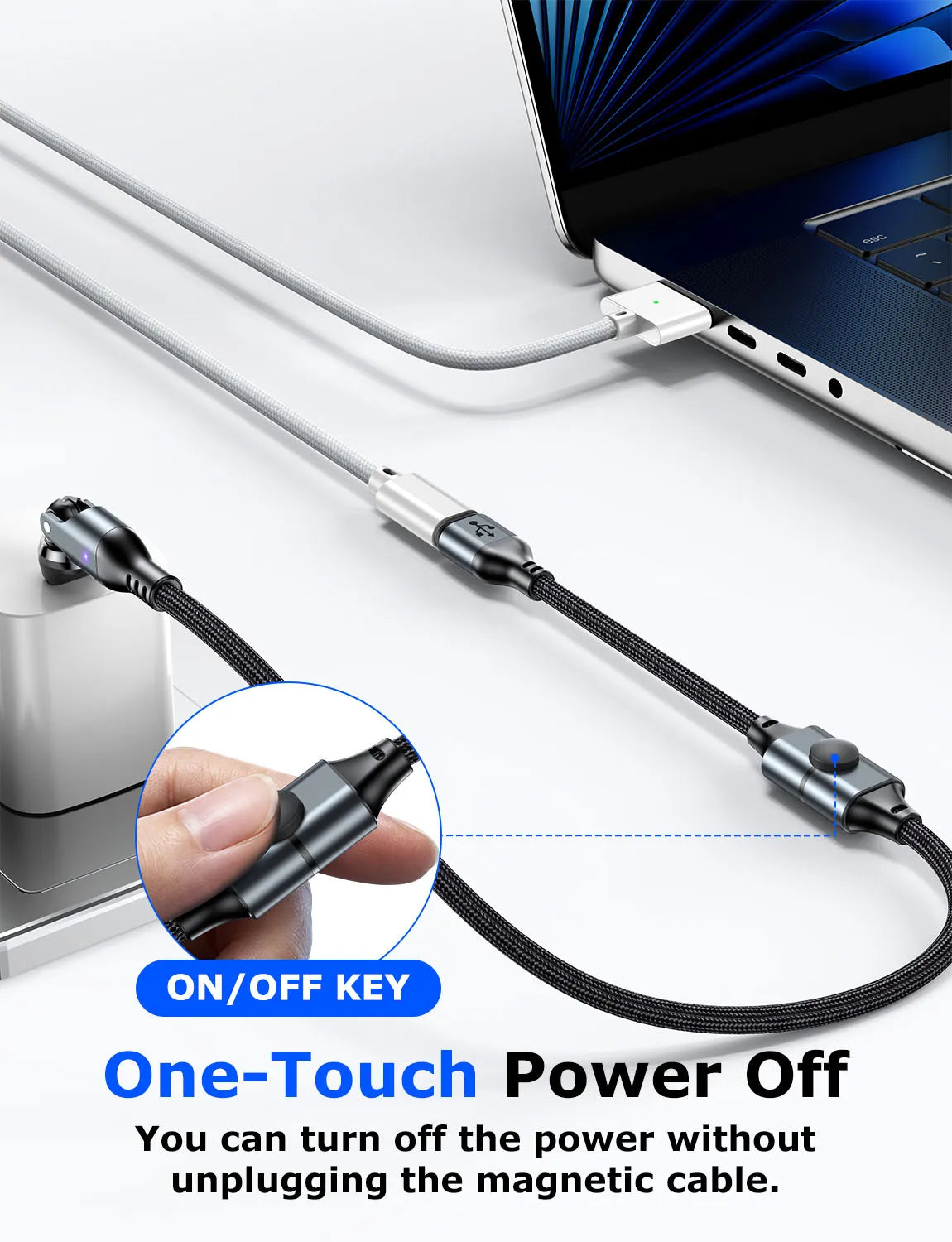 AUFU USB-C Extension Cable 240W with On/Off Switch