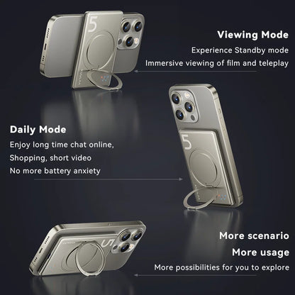 Phone case with stand feature on a dark background