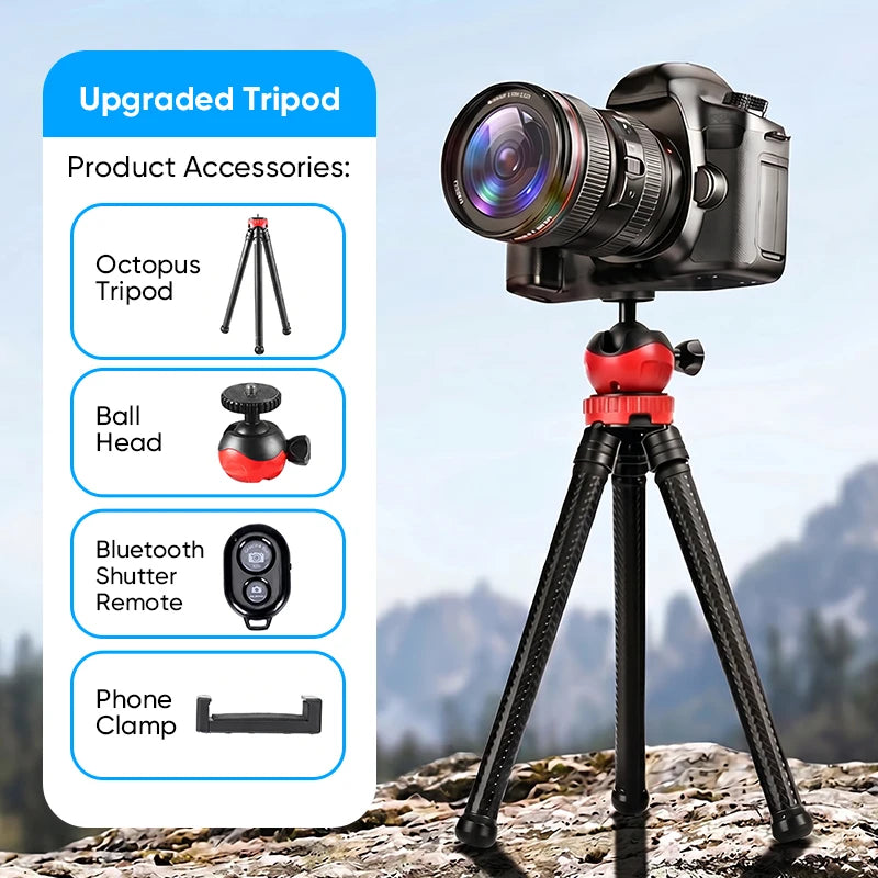 Kuulaa Flexible Octopus Tripod with Remote Control