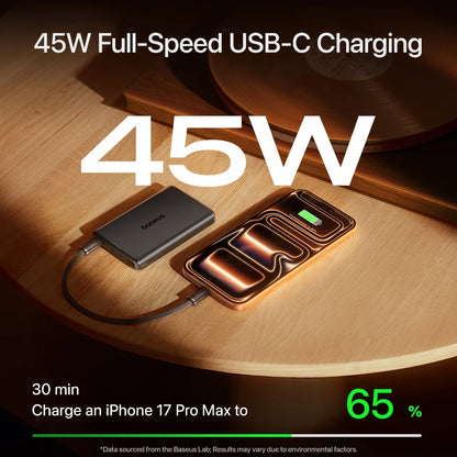 Baseus Qi2.2 Magnetic Power Bank 10000mAh 25W Wireless 45W PD