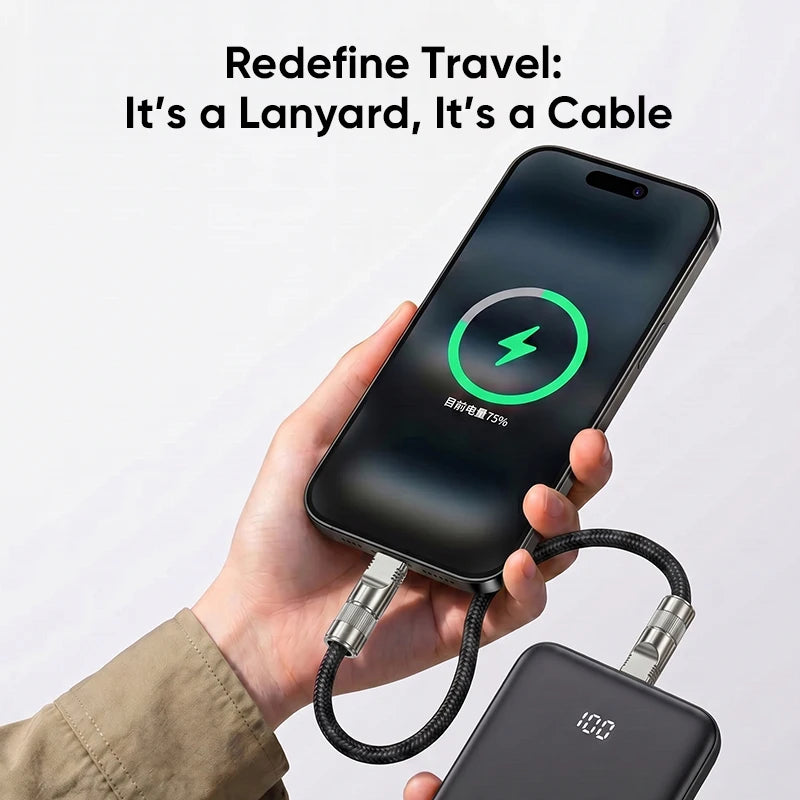 Kuulaa 2-in-1 USB-C Lanyard Charging Cable 240W
