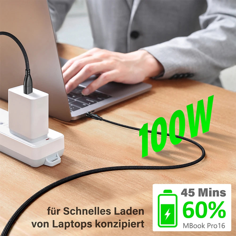 AUFU 100W Magnetic USB Type C Cable 5A Fast Charging