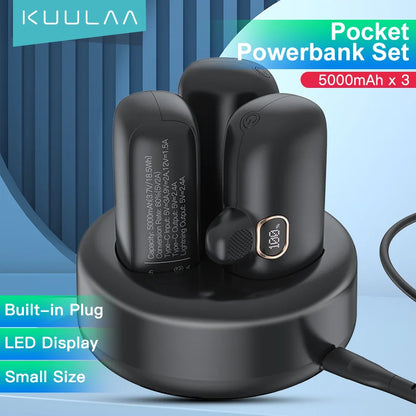 Pocket Power Bank Set 5000mAh 3Pcs