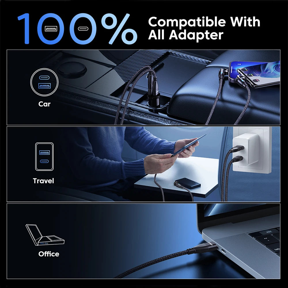 AUFU 100W Magnetic USB Type C Cable 5A Fast Charging