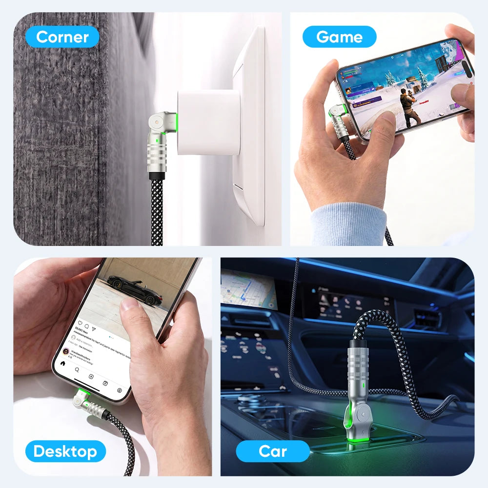 Kuulaa USB-C to USB-C 240W PD Cable 180° Rotation