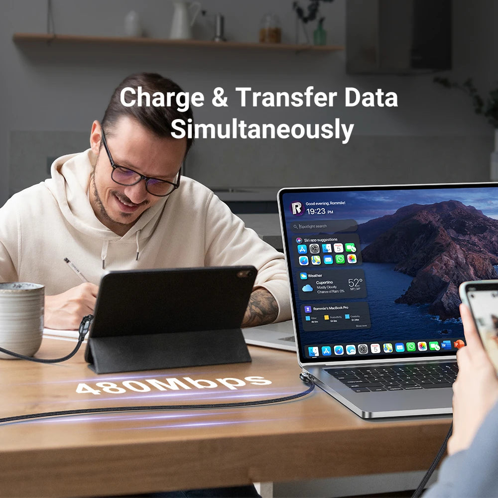 AUFU USB-C to USB-C 240W Fast Charging Cable 180°