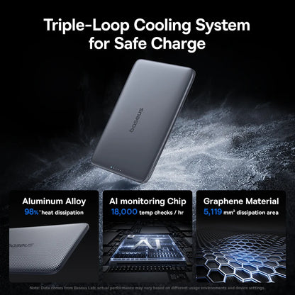 Bazooka power bank with cooling system features on a dark background