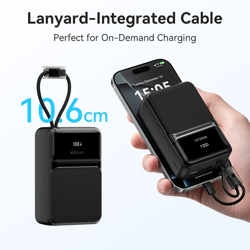 Kuulaa 30000mAh Power Bank with Built-in Cables 22.5W