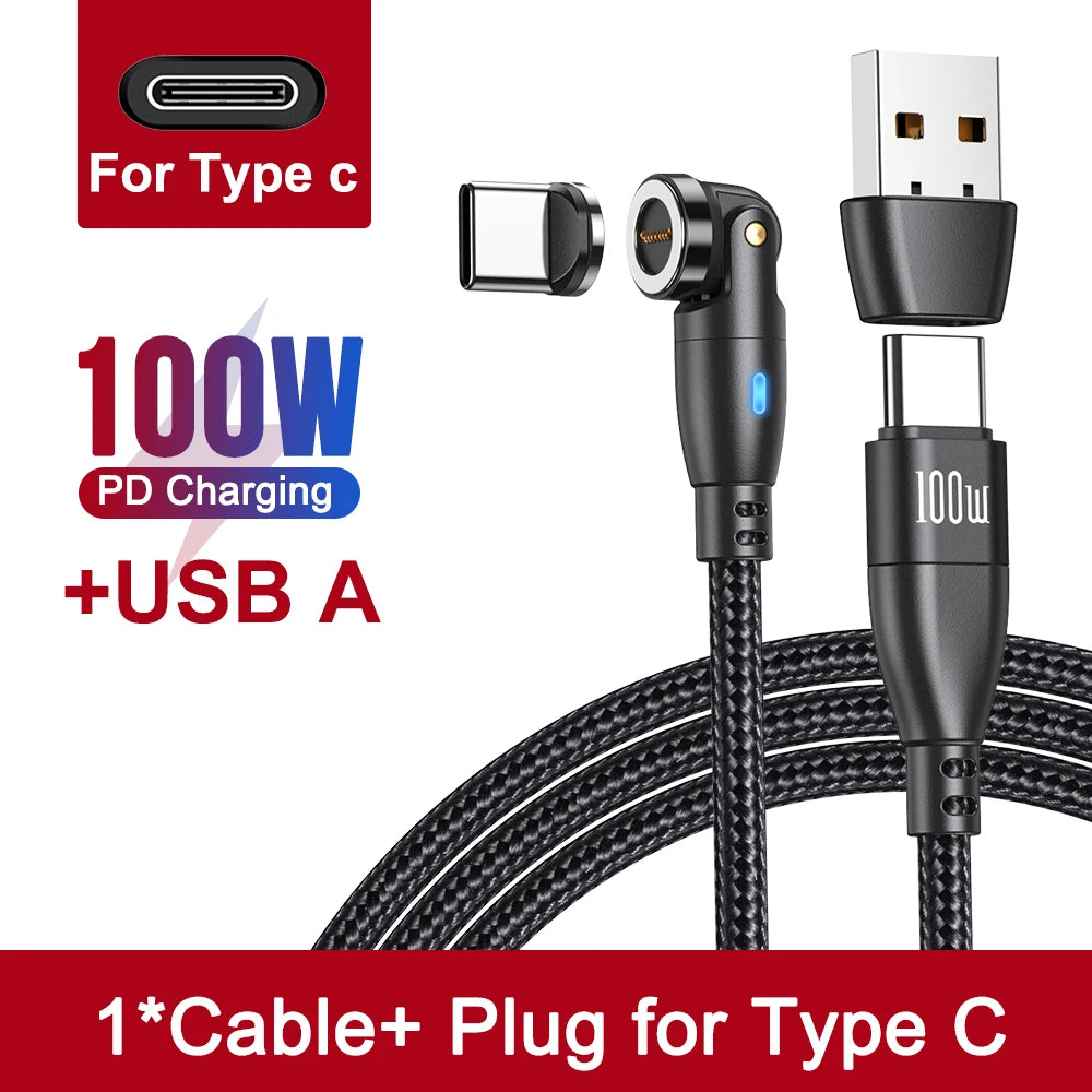 AUFU 100W Magnetic USB Type C Cable 5A Fast Charging