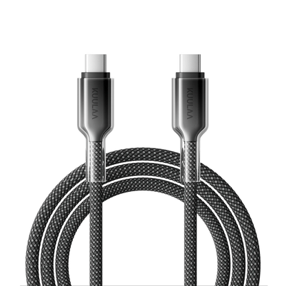 60W USB-C to USB-C Cable – Gradient Transparent Braided Design